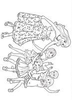 kolorowanki Barbie w Krainie Kucyków, ang. Barbie and her sisters in pony tale,  obrazek dla dziewczynek, kolorowanka do wydruku numer  28